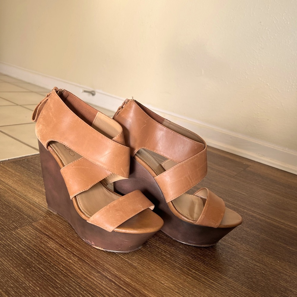 ALDO Leather Platform Heels